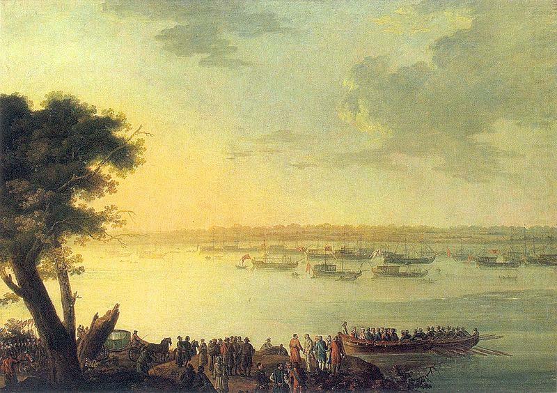 Catherine II leaving Kaniow in 1787, unknow artist